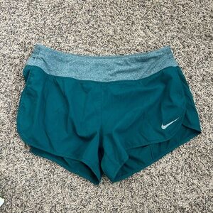 Nike Women's Teal and Gray Athletic Shorts